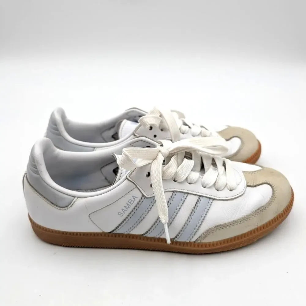 Adidas Samba OG Wonder Sneakers Shoes Women's Cloud White/Halo Blue Size US7.5 - Picture 3 of 13